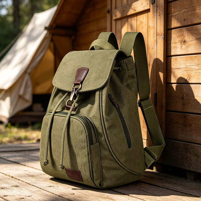 Green Canvas Casual Outdoor Sports Daypack
