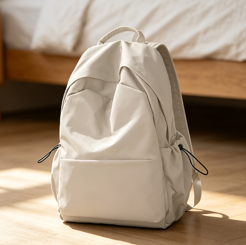 Beige Waterproof Laptop Backpack for Work