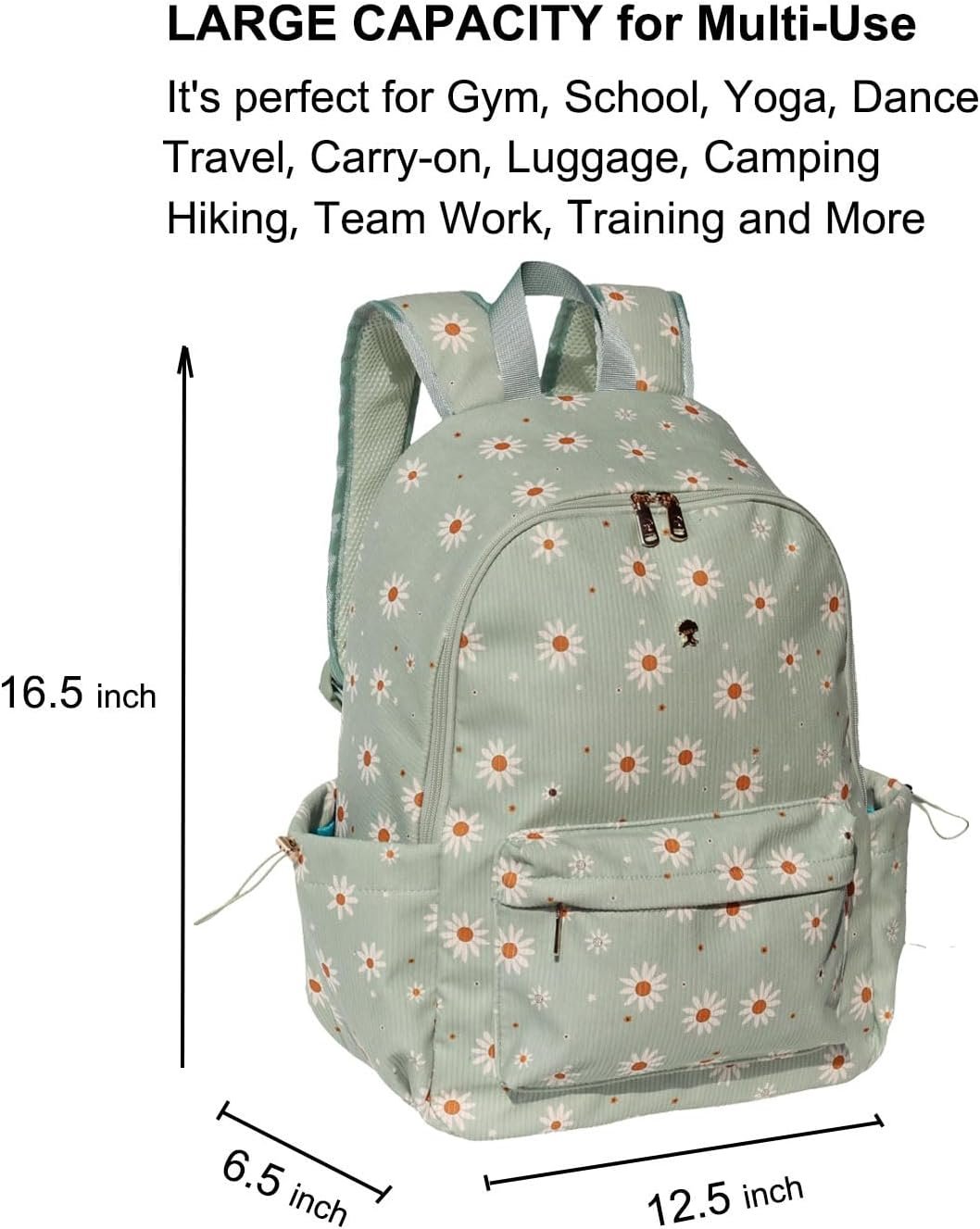 Corduroy Matcha Daisy 17-Inch Laptop Bag - Image 2