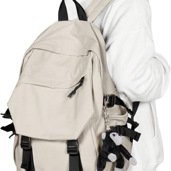 Khaki Large Waterproof Casual School Daypack