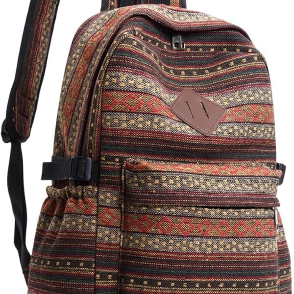 Ethnic Print Large Canvas School Bag