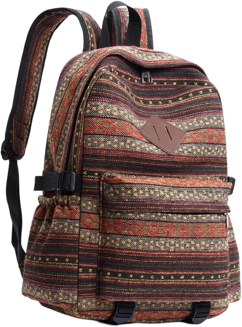 Ethnic Print Large Canvas School Bag