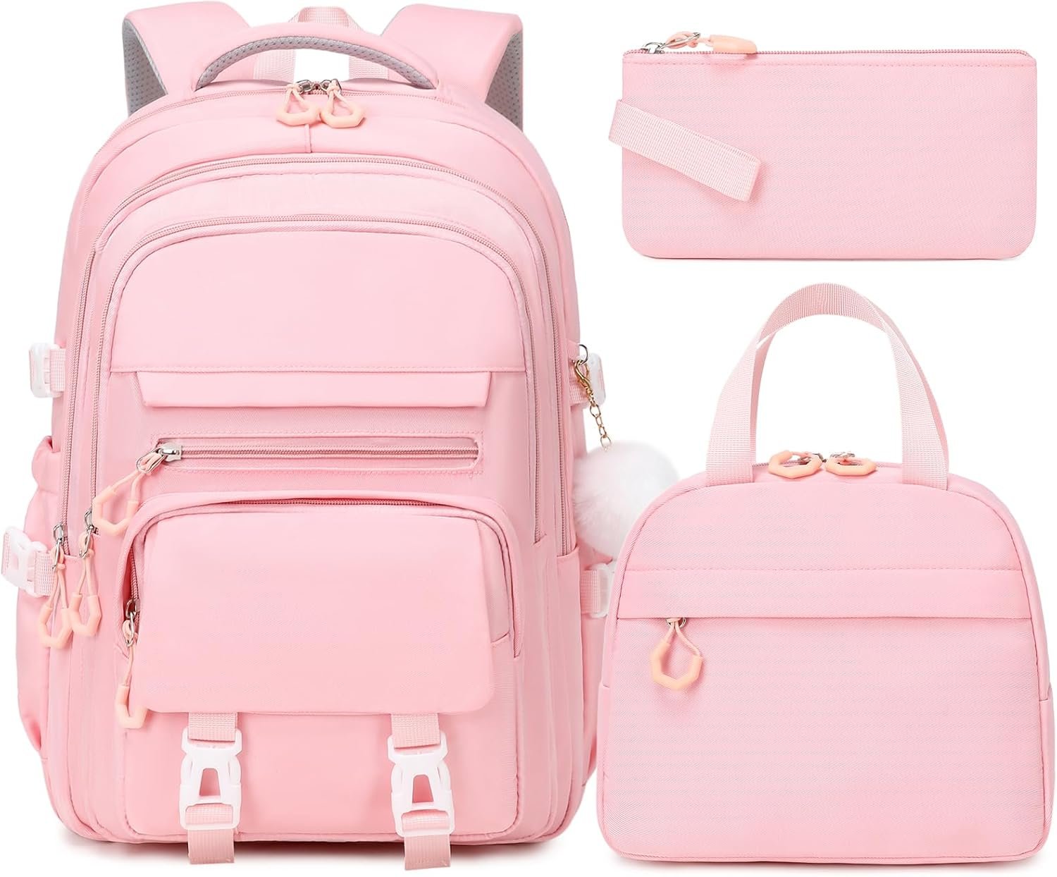 15.6-Inch Pink Laptop School Rucksack Set