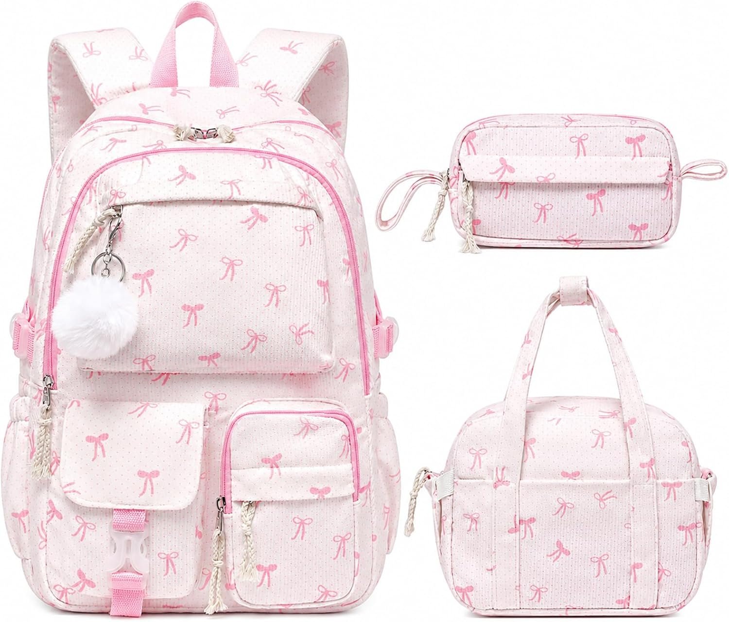 Corduroy Girls School Backpack Set with Lunch