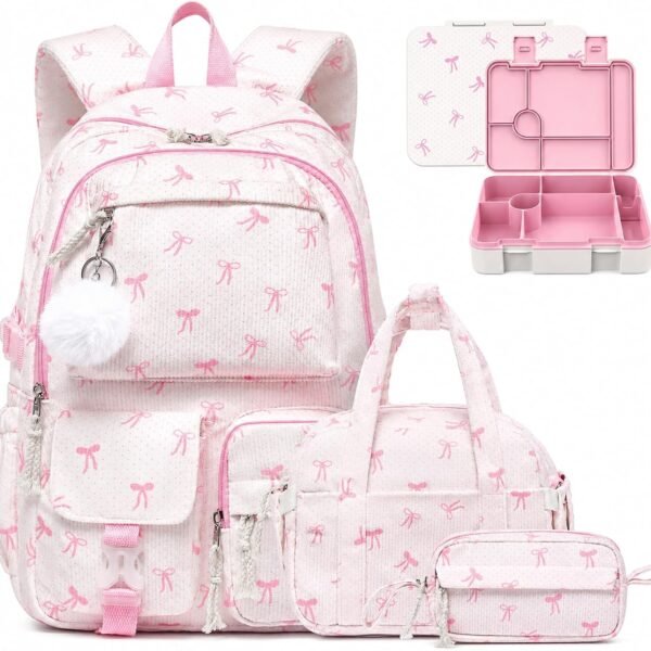 Corduroy Girls Laptop School Backpack Set