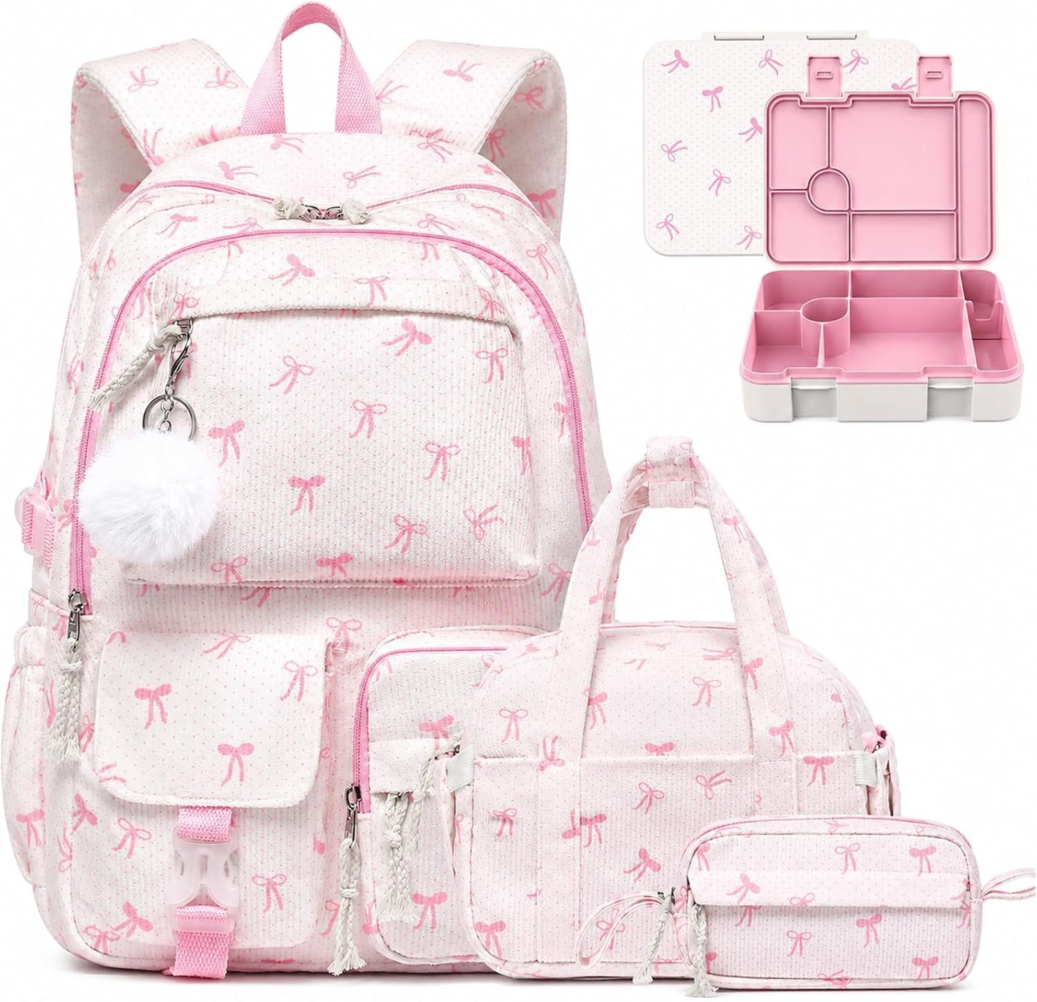 Corduroy Girls Laptop School Backpack Set