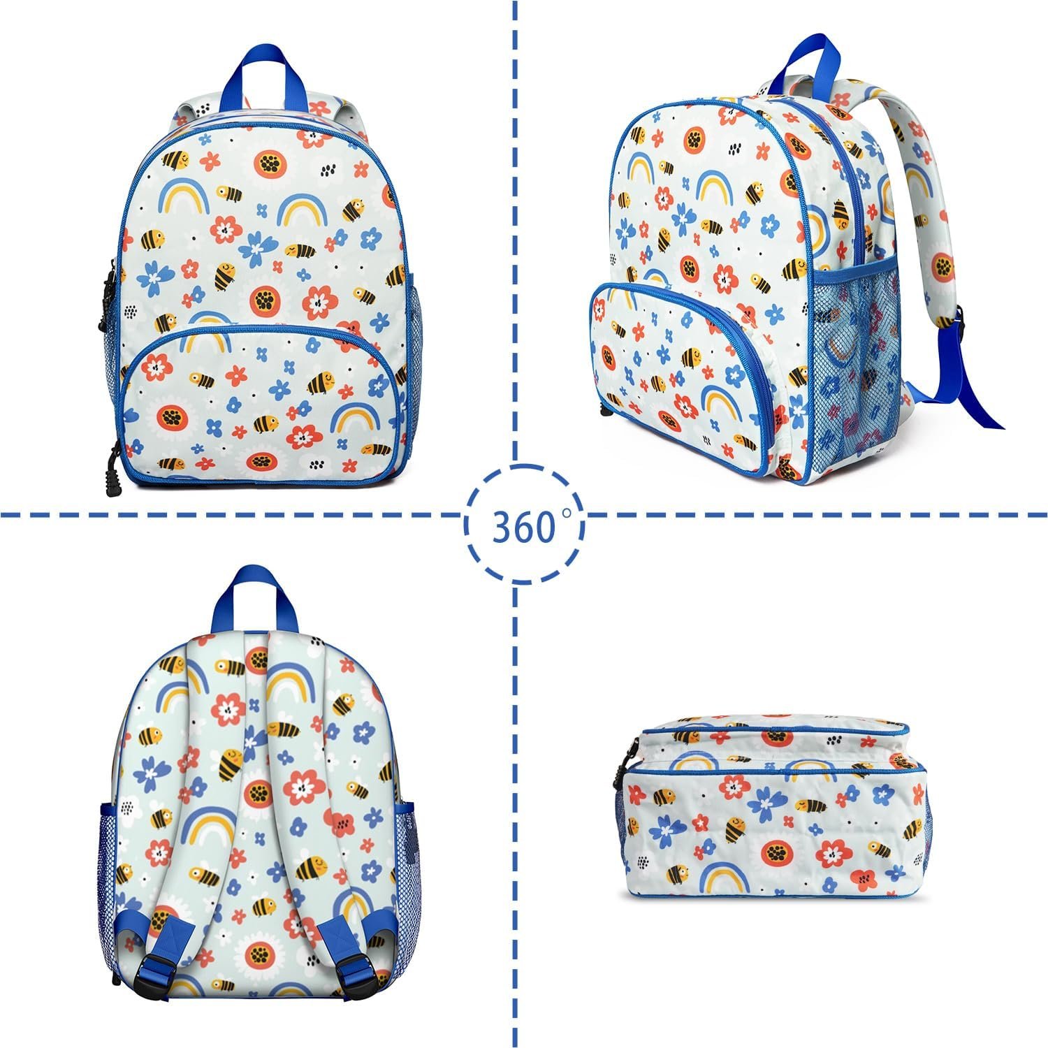 Cute Bee-Themed Toddler Girls School Backpack - Image 2