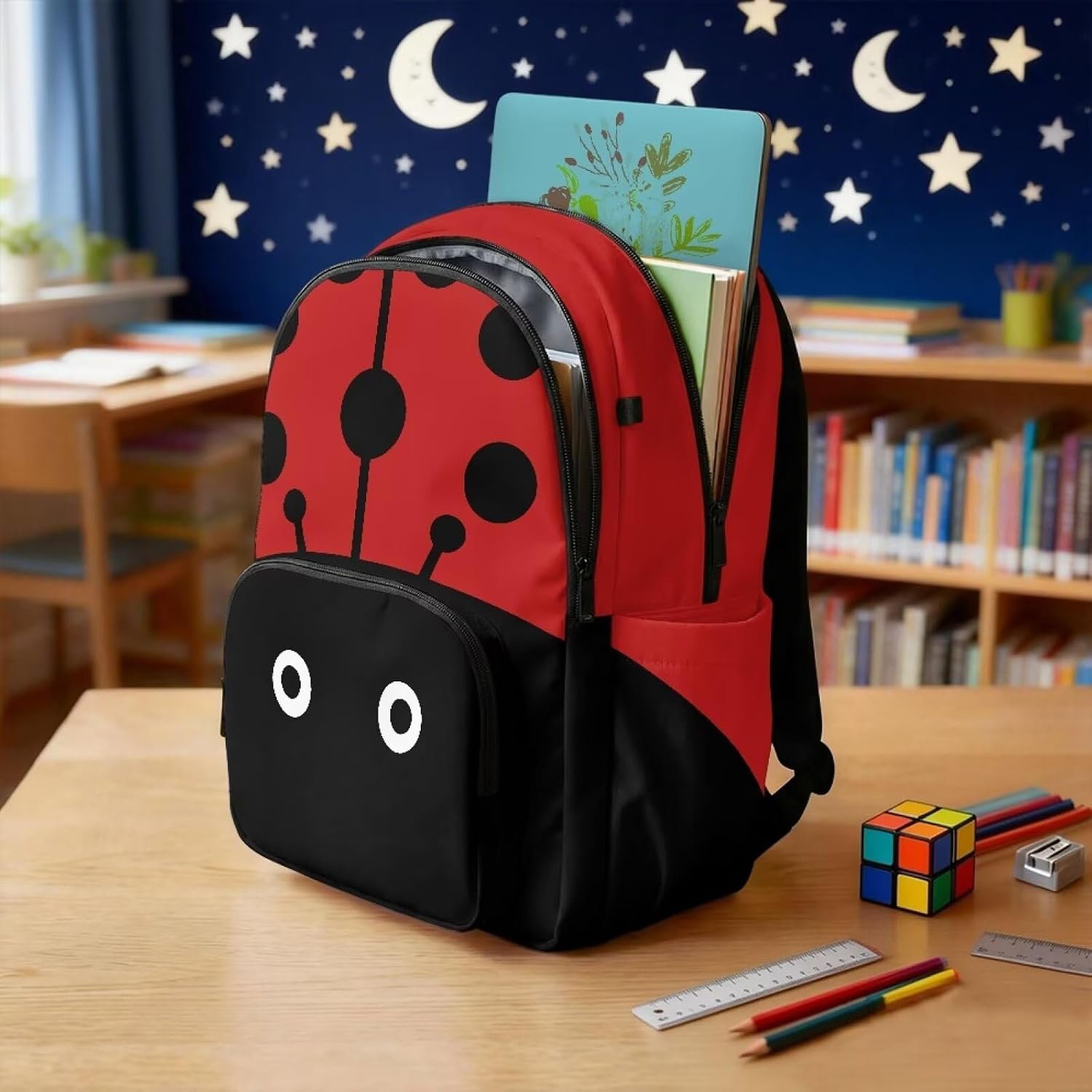 Ladybug Kawaii Waterproof Girls School Backpack - Image 2