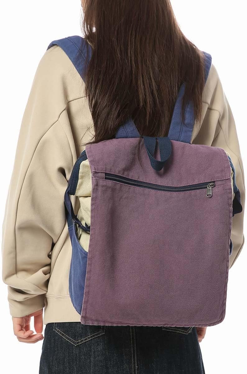 Colour-Block Canvas Lightweight Casual Men Backpack - Image 2