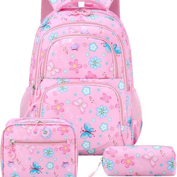 Polka Dot Floral Girls School Backpack