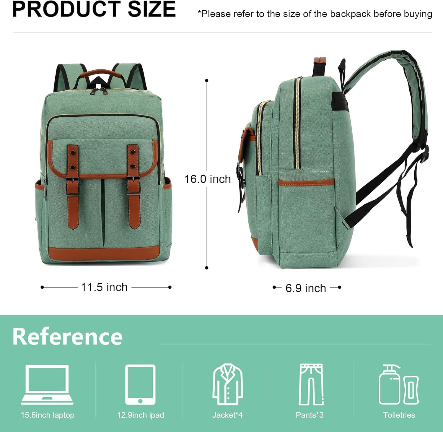 Casual Vintage Laptop Backpack for Teachers - Image 2