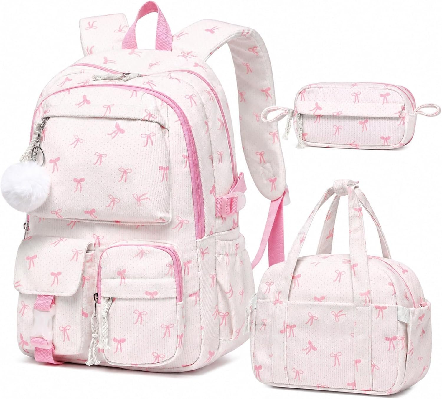 Corduroy Girls School Backpack Set with Lunch - Image 2
