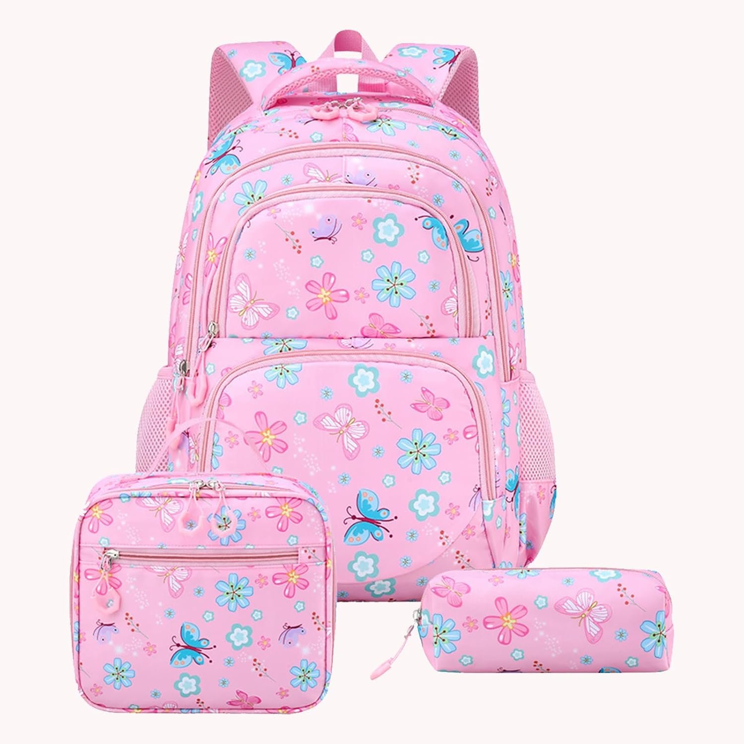 Polka Dot Floral Girls School Backpack - Image 2